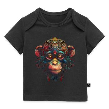 Affe Mandala Kunst Geschenk Frau Tier Affengesicht - Baby Premium Organic T-Shirt - Schwarz - Vorne