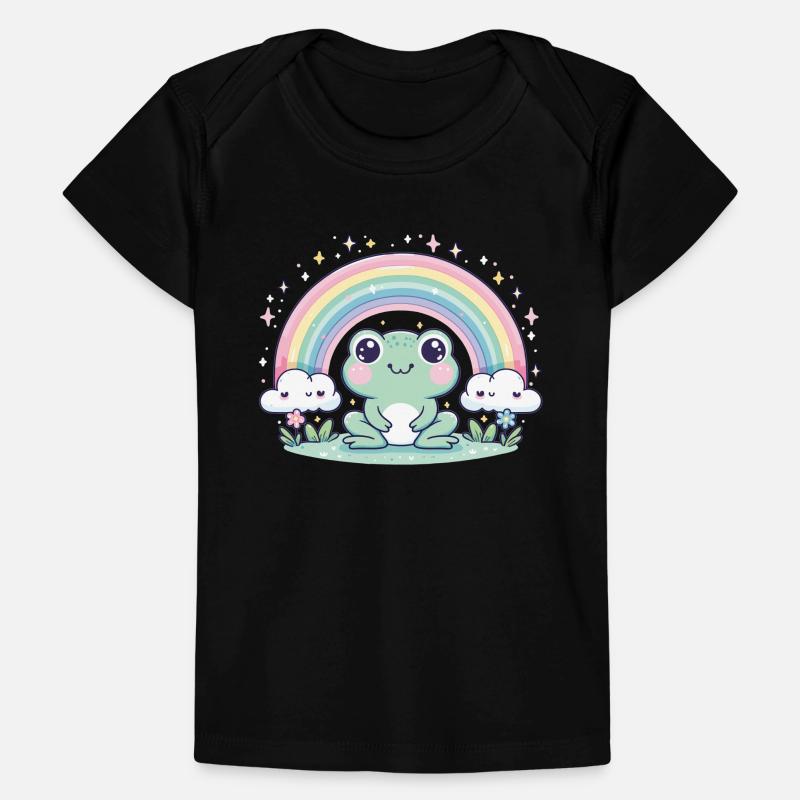 Kawaii Frog Rainbow Cute Pattern Baby Premium Organic T-shirt