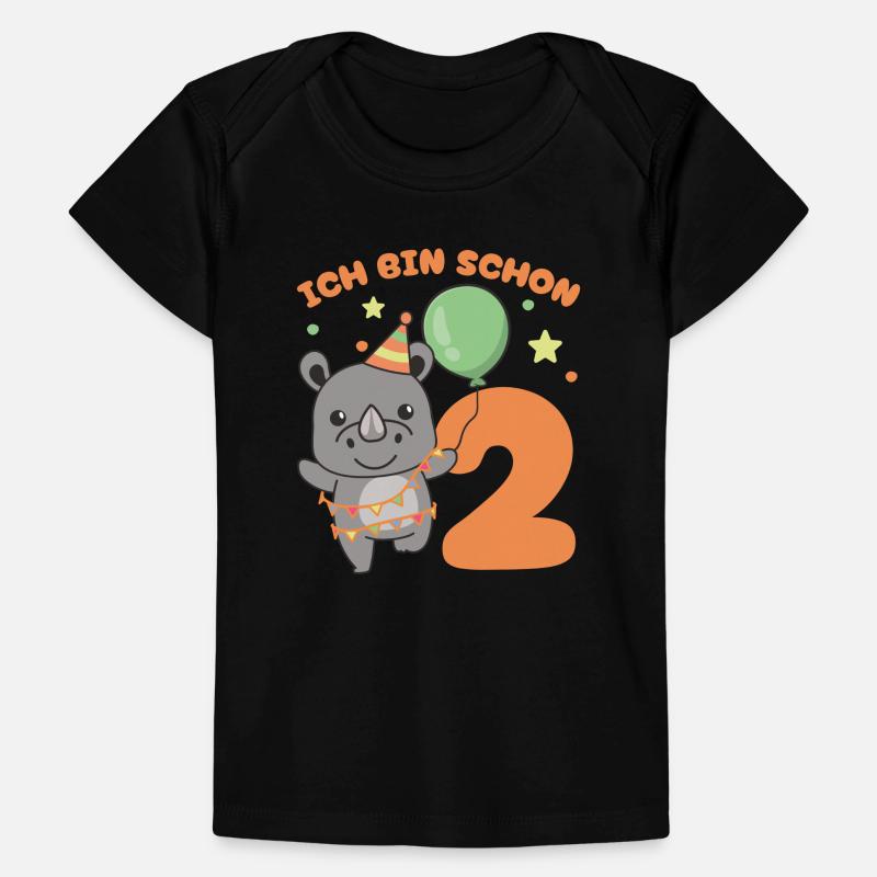 Ich bin schon 2 Nashörner Geburtstags Kinder Baby Premium Organic T-Shirt