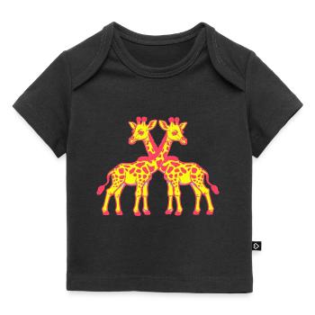 Giraffe Giraffes Zoo Animals Children Child Safari - Baby Premium Organic T-shirt - black - Front