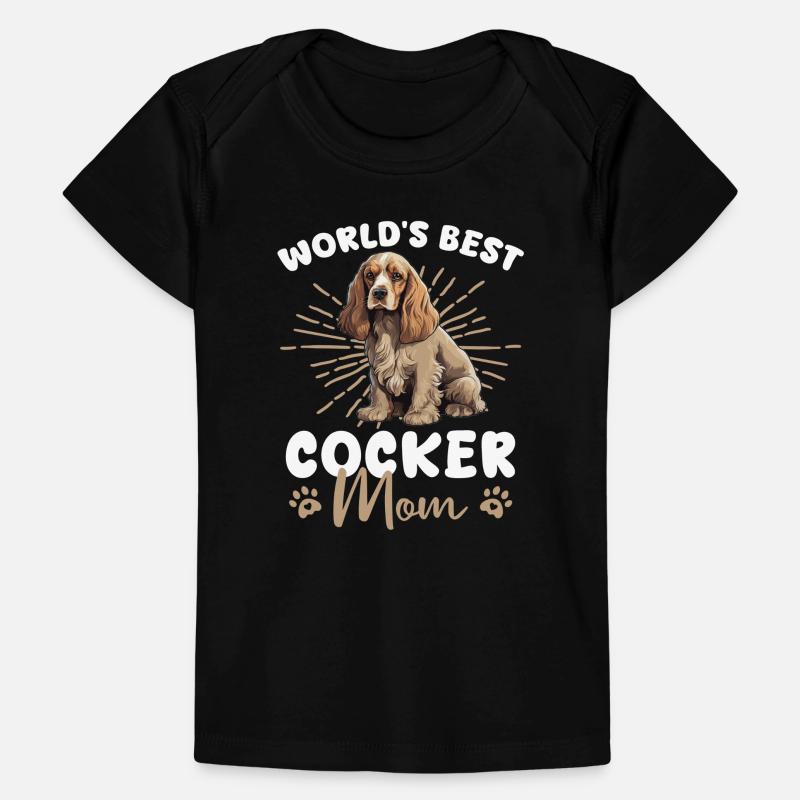 English Cocker Spaniel Groovy Cocker Mom Baby Premium Organic T-Shirt