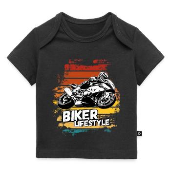 Motorcycle Lifestyle / Motorcycle / Motorcyclebiker - Baby Premium Organic T-shirt - black - Front