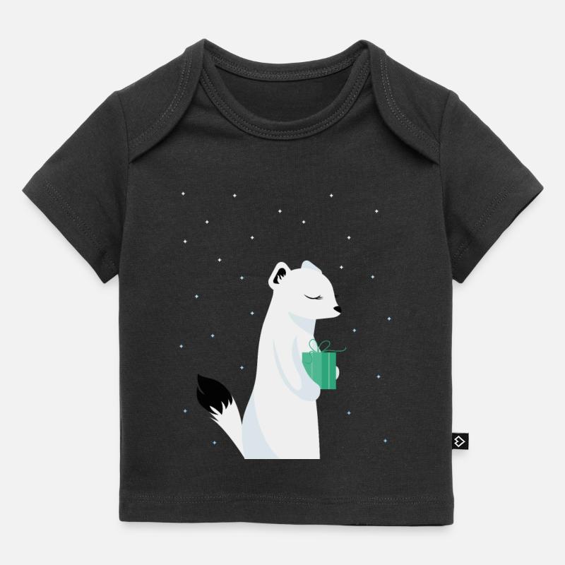 Hermine blanche noël - T-shirt Premium bébé bio - noir