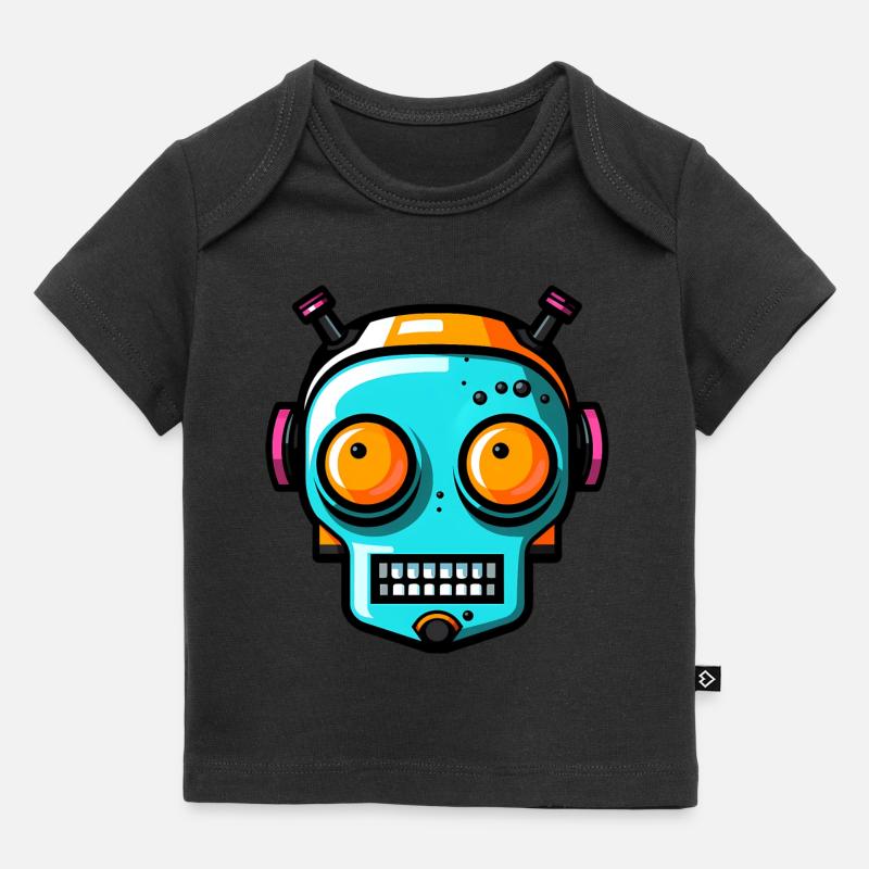 Robot d’Halloween mignon - T-shirt Premium bébé bio - noir