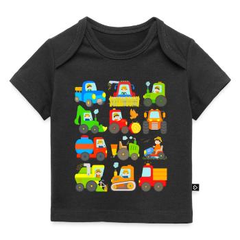 Fahrzeuge Mähdrescher Landmaschinen Traktoren - Baby Premium Organic T-Shirt - Schwarz - Vorne