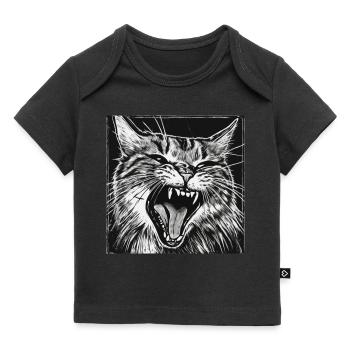 Chat en colère - T-shirt Premium bébé bio - noir - Devant