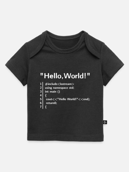 Hello Welt Programm - Programmierer T-Shirt - Baby Premium Organic T-Shirt - Schwarz