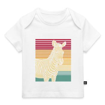 Zebra Retro cadeau animal nature safari bandes. - T-shirt Premium bébé bio - marine foncé - Devant