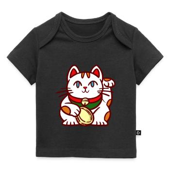 Winke Katze Maneki-neko - Baby Premium Organic T-Shirt - Schwarz - Vorne