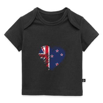 Grungy I Love New Zealand Heart Flag - Baby Premium Organic T-shirt - black - Front