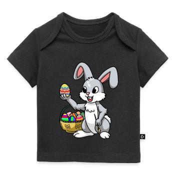 Osterhase Pâques oeufs Oeufs Joyeuses Pâques Enfant - T-shirt Premium bébé bio - noir - Devant