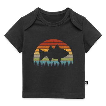 Cadeau amusant de pêche au bar blanc en eau douce - T-shirt Premium bébé bio - noir - Devant