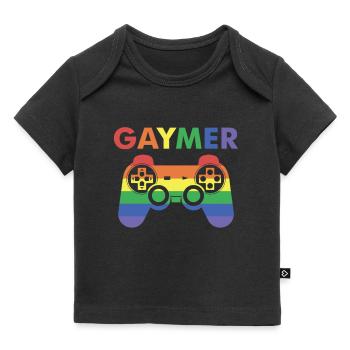 Gaymer Lustiger Gay Pride Gamer - Baby Premium Organic T-Shirt - Schwarz - Vorne