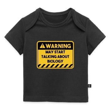 Peut commencer à parler de biologie - T-shirt Premium bébé bio - noir - Devant