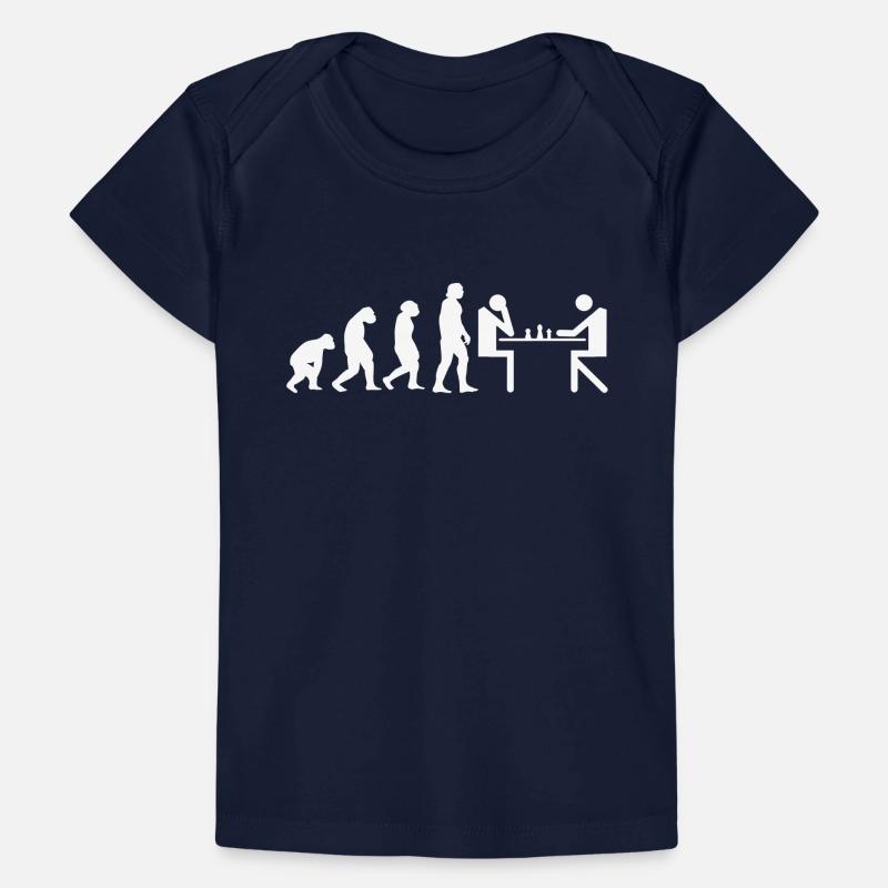 Pièce d'échecs échiquier Evolution chessboard T-shirt Premium bébé bio
