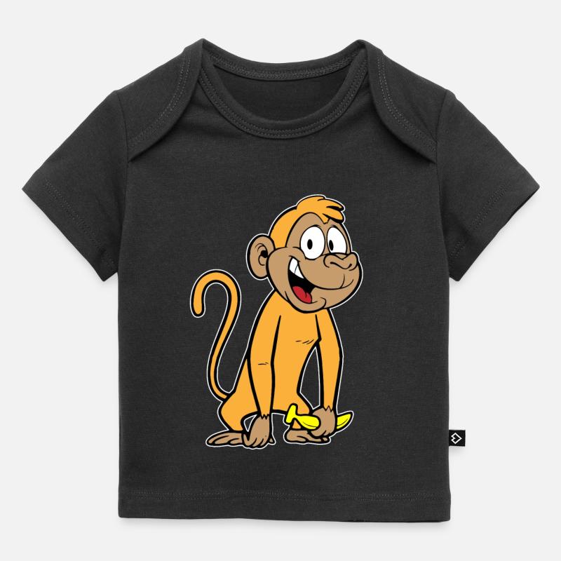 Singe à la banane - T-shirt Premium bébé bio - noir