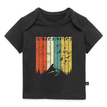Erzgebirge rétro montagnes de Saxe cadeaux de randonnée - T-shirt Premium bébé bio - noir - Devant