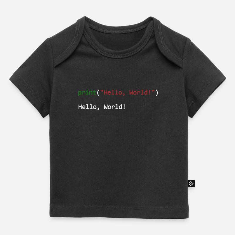 Hello World funny gift python programmer - Baby Premium Organic T-shirt - black