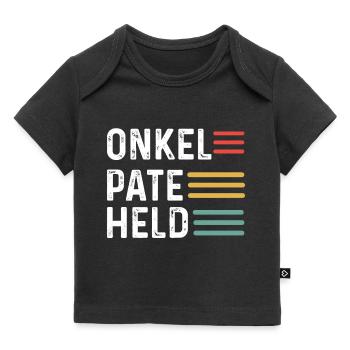 Onkel Pate Held Patenonkel Patenkind Neffe Nichte - Baby Premium Organic T-Shirt - Schwarz - Vorne