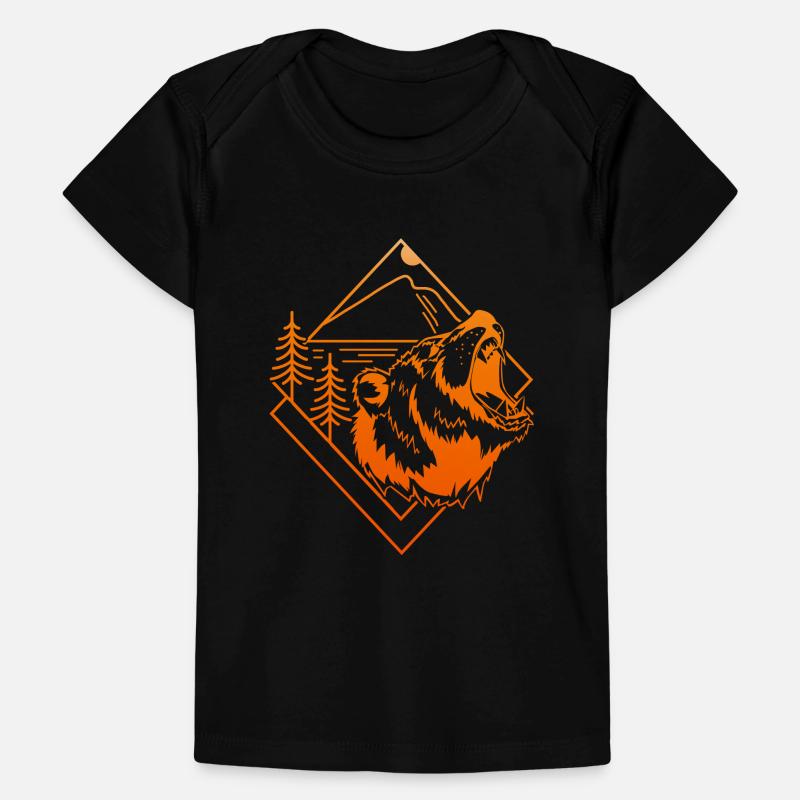 Bear - Mountain - Pine Trees - Nature Lover Gift Baby Premium Organic T-Shirt