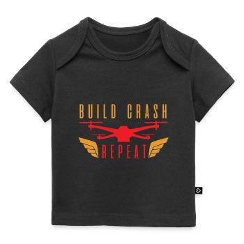 Build Crash Repeat - Baby Premium Organic T-Shirt - Schwarz - Vorne