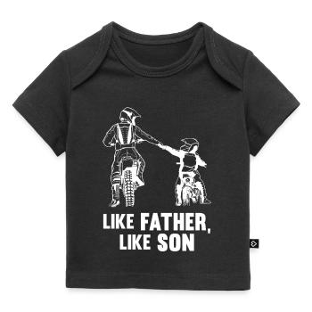 Wie der Vater Wie der Sohn Motocross-Biker Motorra - Baby Premium Organic T-Shirt - Schwarz - Vorne
