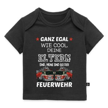 Coole Eltern Feuerwehr Feuerwehrmann Feuerwehrauto - Baby Premium Organic T-Shirt - Schwarz - Vorne