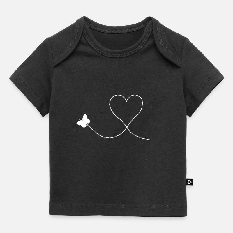 Coeur papillon - T-shirt Premium bébé bio - noir