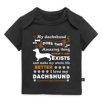 Dackel Ich liebe meinen Dackel - Baby Premium Organic T-Shirt - Schwarz - Vorne
