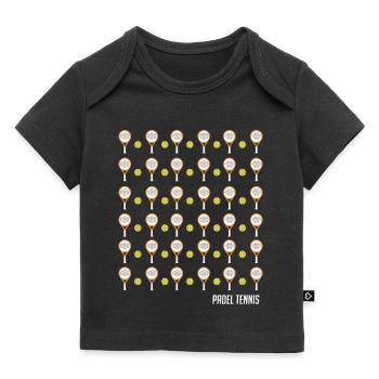 Tennis de padel - Tennis de padel Sticker - T-shirt Premium bébé bio - noir - Devant