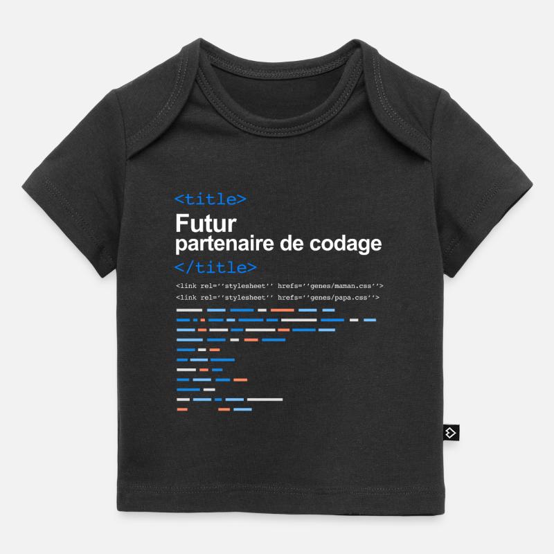 Bébé compagnon codage - T-shirt Premium bébé bio - noir