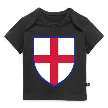 Drapeau de l’Angleterre, Bouclier de la Croix de Saint-Georges - T-shirt Premium bébé bio - noir - Devant