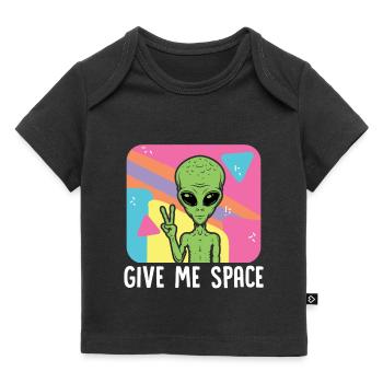 Give me space Alien Ufo - Baby Premium Organic T-Shirt - Schwarz - Vorne
