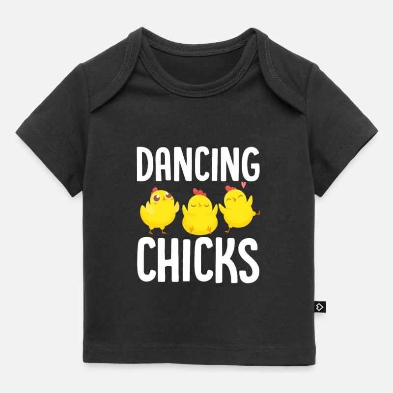 Drôle de poussins de danse amis filles de danse - T-shirt Premium bébé bio - noir