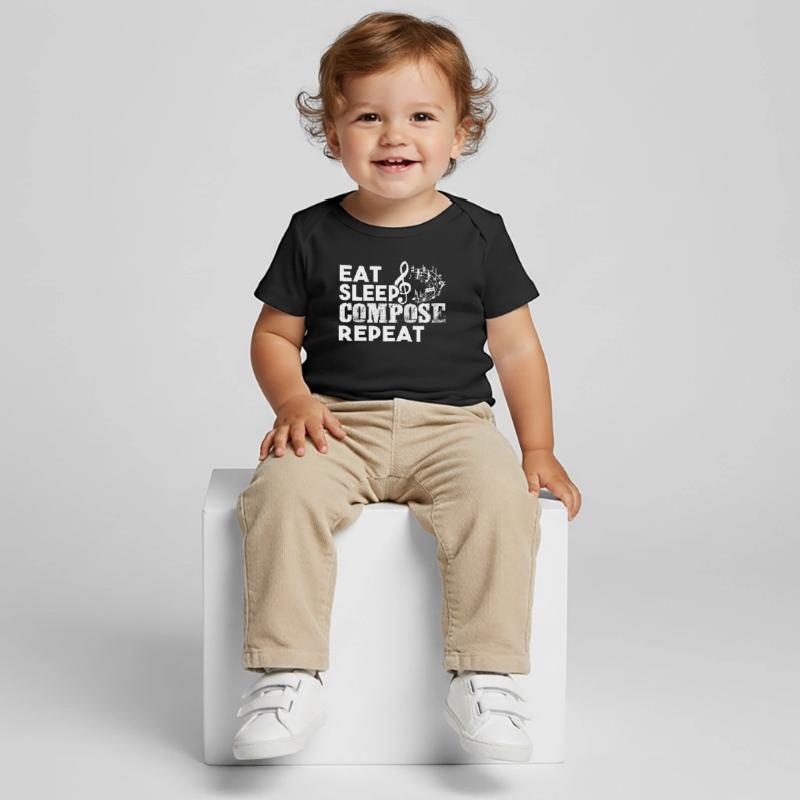 Composer Composer Eat Sleep Compose Répéter T-shirt Premium bébé bio