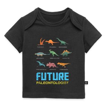 Dinosaure paléontologie paléontologue enfant - T-shirt Premium bébé bio - noir - Devant