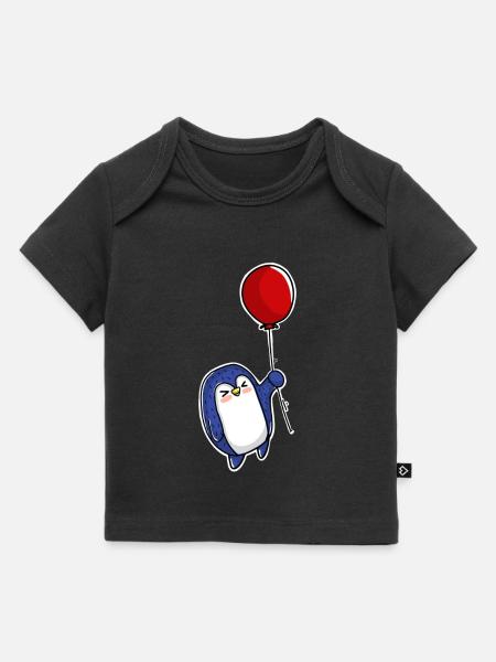 Pinguin Ballon - Baby Premium Organic T-Shirt - Schwarz