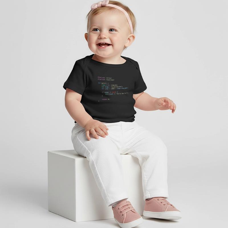 Hello World 2020 in C++ Programming Language, Code Baby Premium Organic T-Shirt