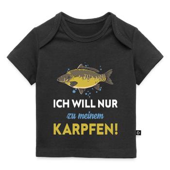 ich will nur zu meinem Karpfen! - Baby Premium Organic T-Shirt - Schwarz - Vorne