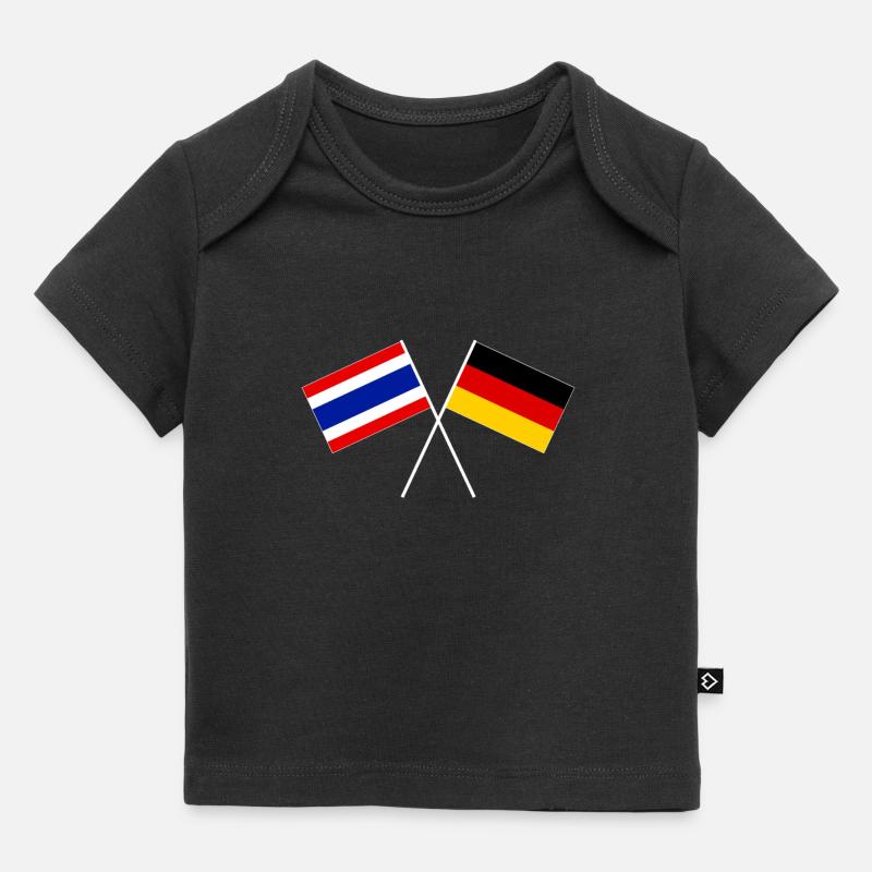 Drapeau de l'amitié germano-thaïlandaise - T-shirt Premium bébé bio - noir