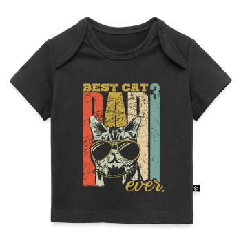 Best Cat Dad ever three cats triple cat dad - Baby Premium Organic T-shirt - black - Front