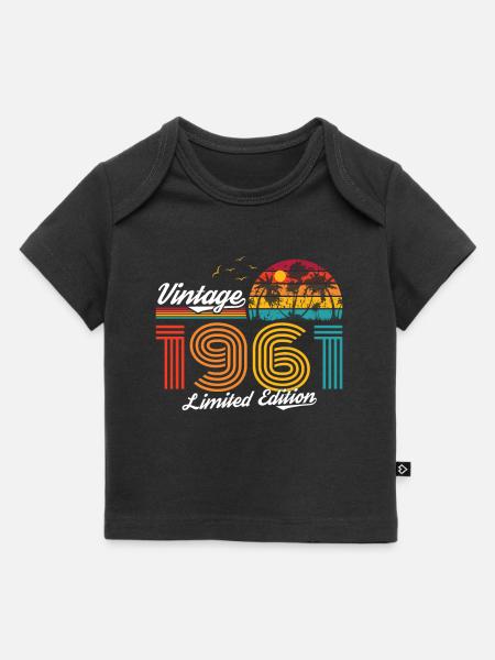 Vintage 1961 61 Birthday Retro Vintage Gift - Baby Premium Organic T-shirt - black