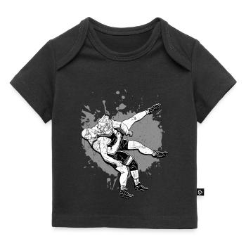 Lutte tshirt grappling bagues cadeau pinfall - T-shirt Premium bébé bio - noir - Devant
