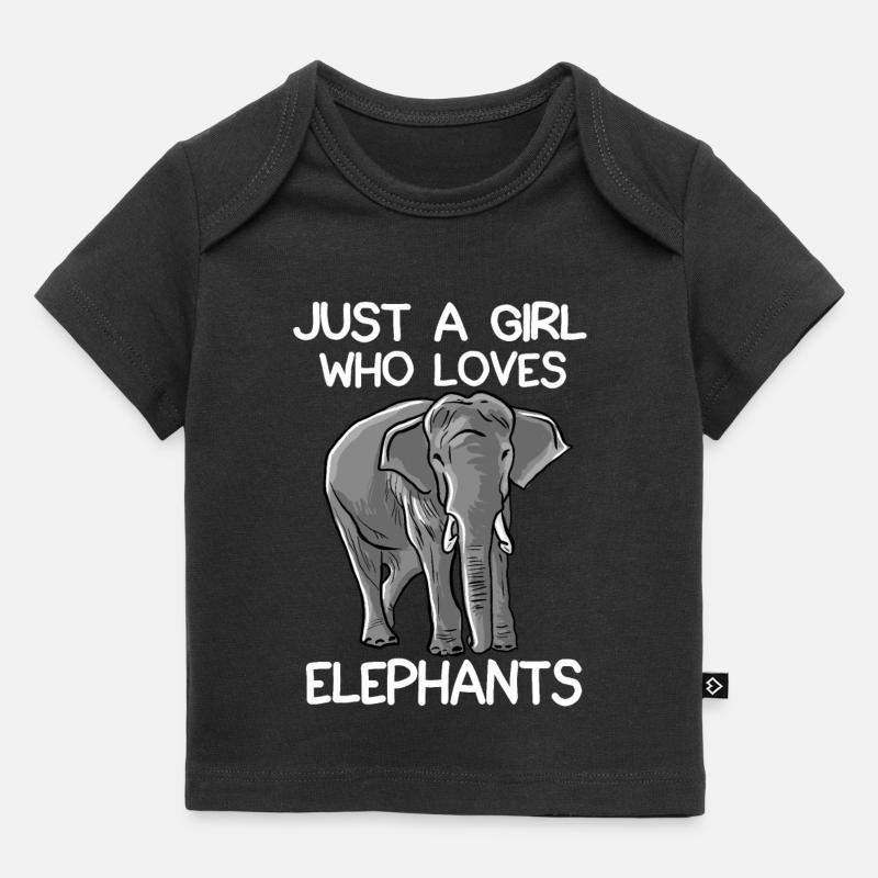 Juste une fille qui aime les éléphants - T-shirt Premium bébé bio - noir