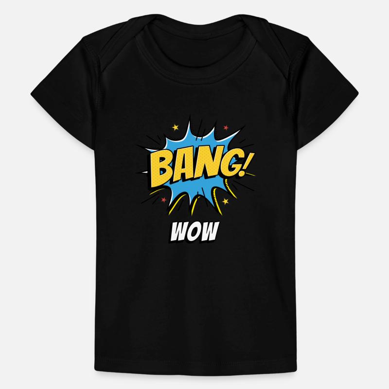 Comic Cartoon Comics WOW! Balloon Speech Bubble Baby Premium Organic T-shirt