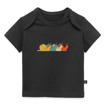 Vintage Retro Pop Art Schnecke - Baby Premium Organic T-Shirt - Schwarz - Vorne