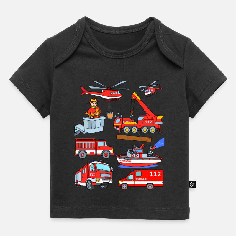 Les pompiers allemands - T-shirt Premium bébé bio - noir