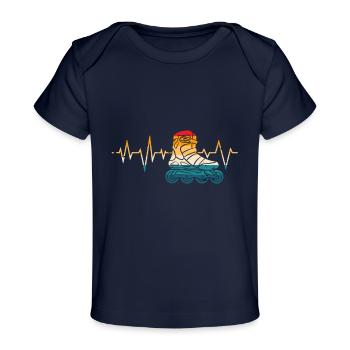 Roller Patinage, patin à roulettes, filles, enfants - T-shirt Premium bébé bio - marine foncé - Devant