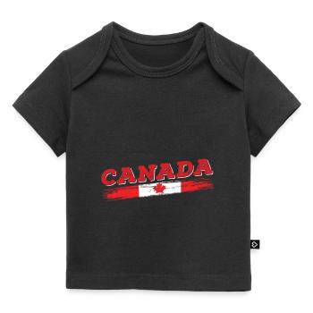 Kanada Flagge Ahorn Kanadier kanadisch - Baby Premium Organic T-Shirt - Schwarz - Vorne