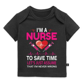 Infirmière - T-shirt Premium bébé bio - noir - Devant